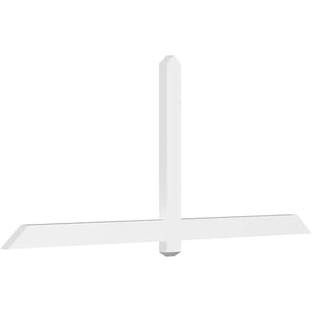 Ekena Millwork Eugene Architectural Grade PVC Gable Bracket, 84"W x 35"H x 2"D x 4"F, 10/12 Pitch GBP084X35X0204EUG00